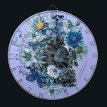 BLUE REVERIE DART BOARD<br><div class="desc">Blue Reverie is a dreamy fusion of fragility and beauty, featuring a luminous blue glass skull intertwined with soft blue flowers. This design evokes a sense of quiet reflection and poetic mystery — where life, memory, and imagination meet. Ideal for lovers of surreal, gothic, or artistic home décor, this piece...</div>