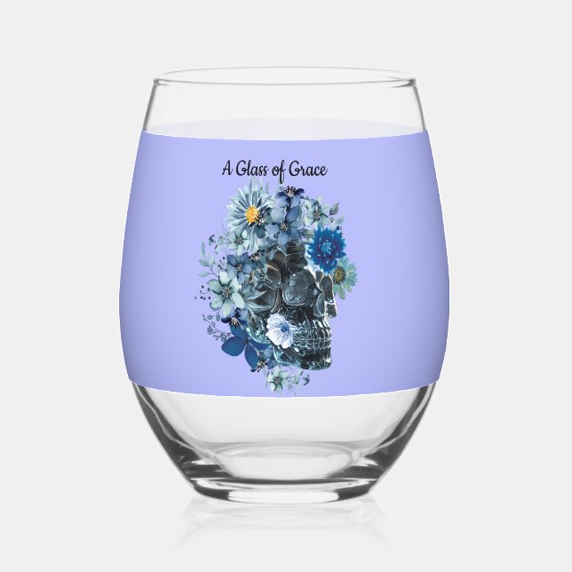 Blue Reverie Stemless Wine Glass (Front)