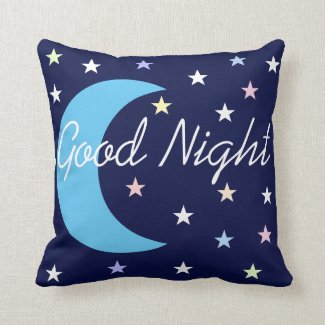Blue REVERSIBLE Good Night & Sweet Dreams Throw Pillow