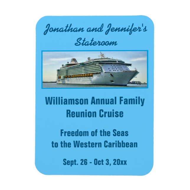 Blue RFN2 Cruise Stateroom Door Marker Magnet (Vertical)