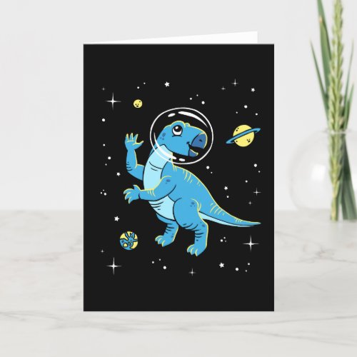 Blue Rhabdodon Dinos In Space Card