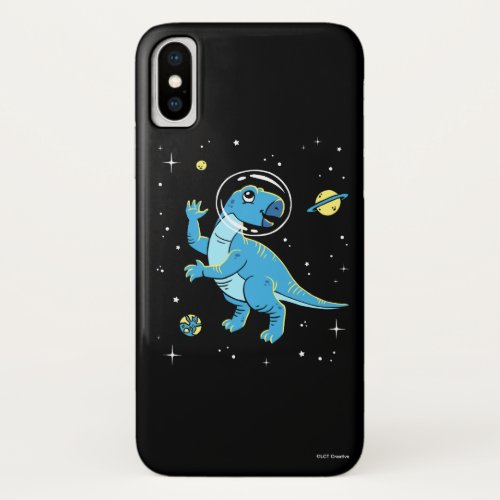 Blue Rhabdodon Dinos In Space iPhone X Case