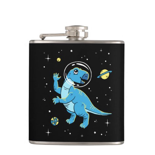 Blue Rhabdodon Dinos In Space Flask
