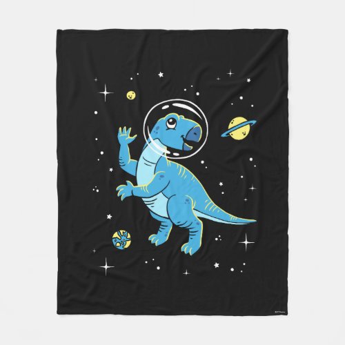 Blue Rhabdodon Dinos In Space Fleece Blanket
