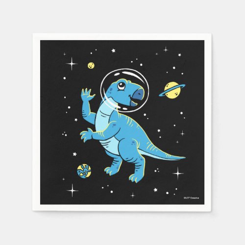 Blue Rhabdodon Dinos In Space Napkins