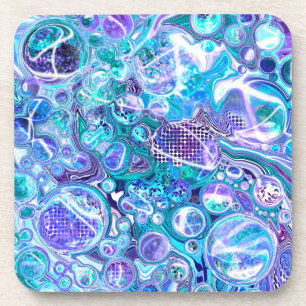 Blue Rhapsody   Abstract Art Beverage Coaster