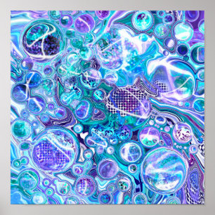 Blue Rhapsody   Abstract Art Poster