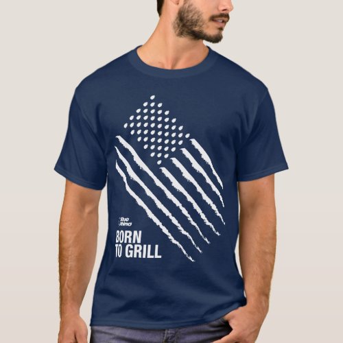Blue Rhino American Flag Born to Grill Mens T_Shirt