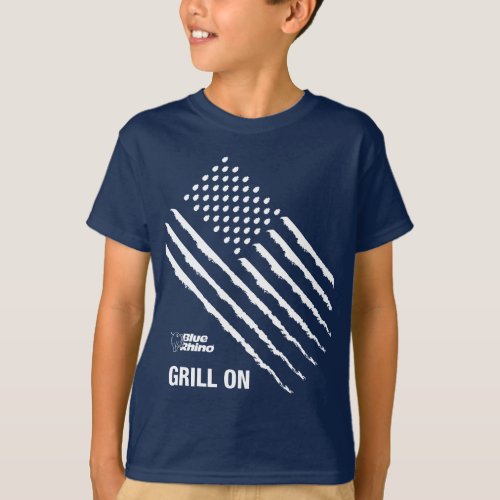 Blue Rhino American Flag Grill On Kids T_Shirt