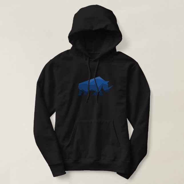 Blue rhino design hoodie (Design Front)
