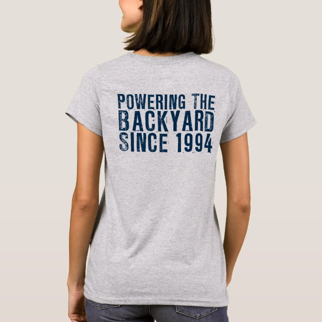 Blue Rhino "Powering the Backyard" Women's T-Shirt (Back)