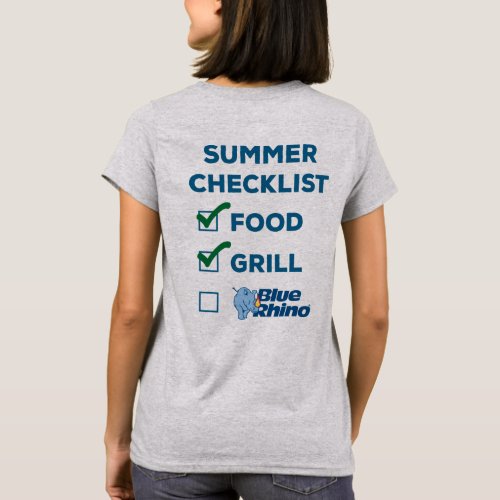 Blue Rhino Summer Checklist Womens T_Shirt