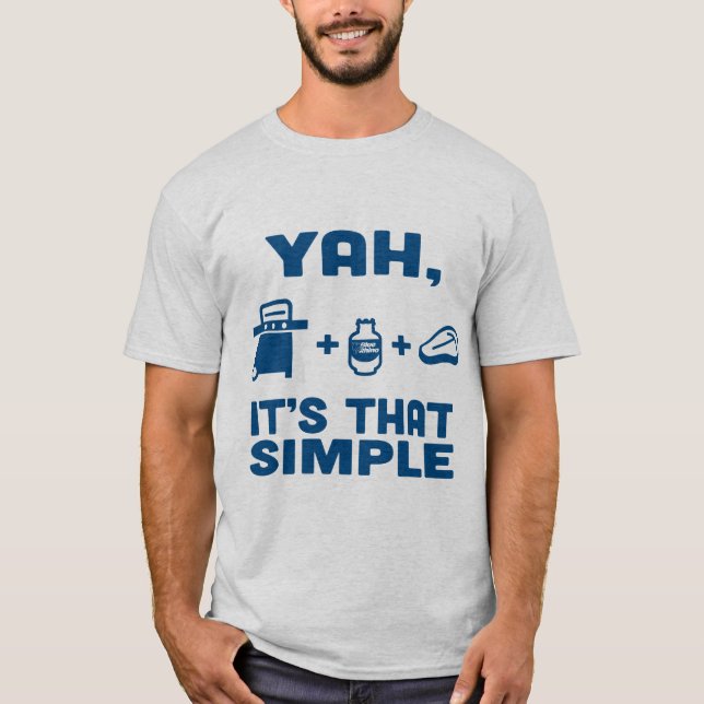 Blue Rhino "Yah, It's That Simple" Men's T-Shirt (Front)