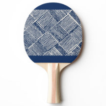 Blue Rhythm | Geometric Line Pattern Ping Pong Pad