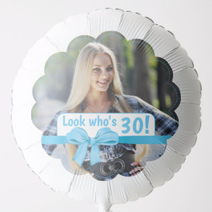 Blue Ribbon Add Your Own Custom Photo Birthday Balloon