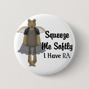 Blue Ribbon Angel Bear :: Squeeze Me Softly. Button