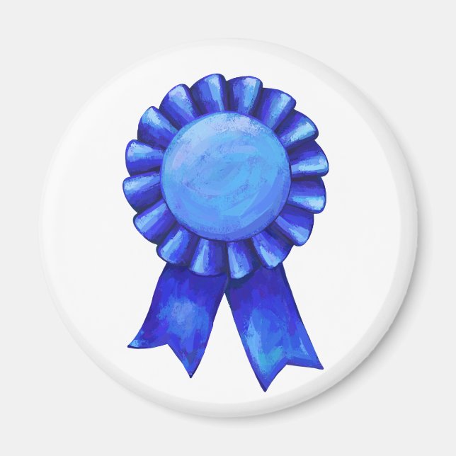 Blue Ribbon Art Customizable Magnet (Front)