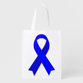 Blue Ribbon Awareness Ribbon Grocery Bag