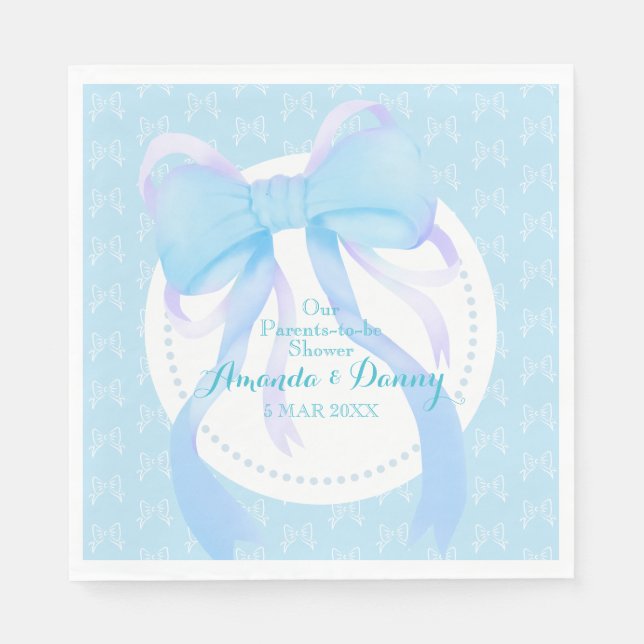 Blue Ribbon Baby Boy Shower  Napkins (Front)