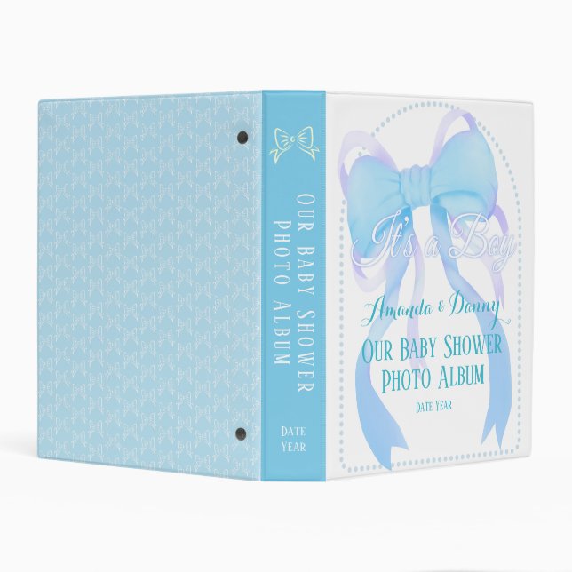 Blue Ribbon Baby Shower Boy Binder (Background)