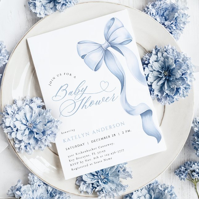 Blue Ribbon Baby Shower Invitation (Creator Uploaded)