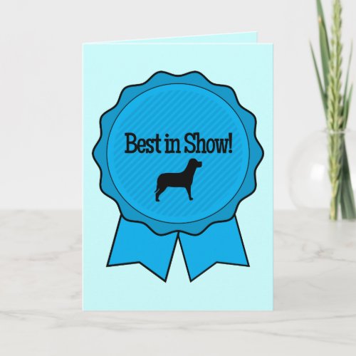 Blue Ribbon Best in Show with Dog in Silhouette Card