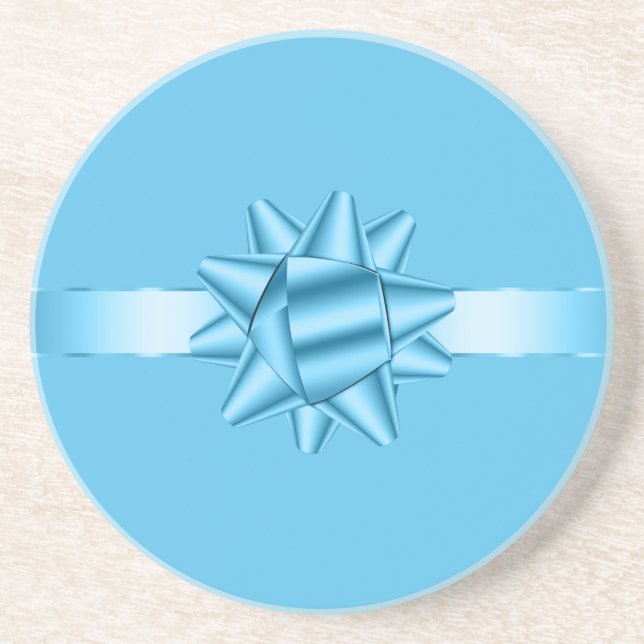 Blue Ribbon Bow Coaster (Front)