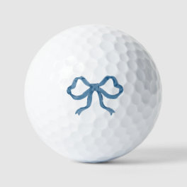 Blue Ribbon Bow Golf Ball