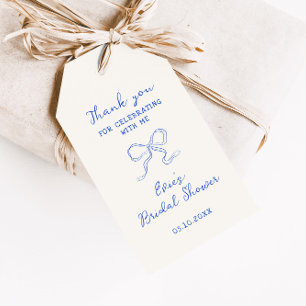 Blue Ribbon Bridal Shower Gift Tags