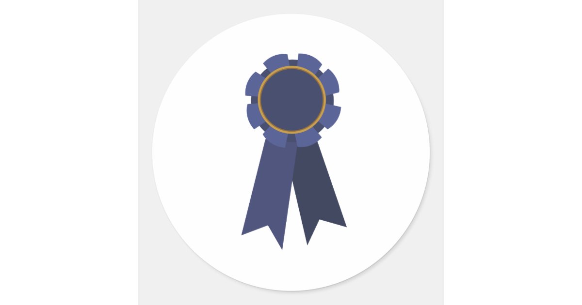 Blue Ribbon Classic Round Sticker | Zazzle