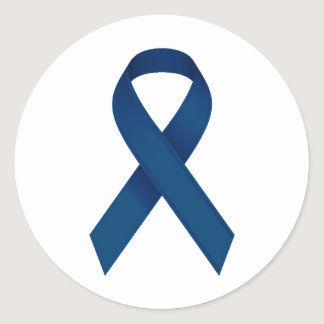 Blue ribbon classic round sticker