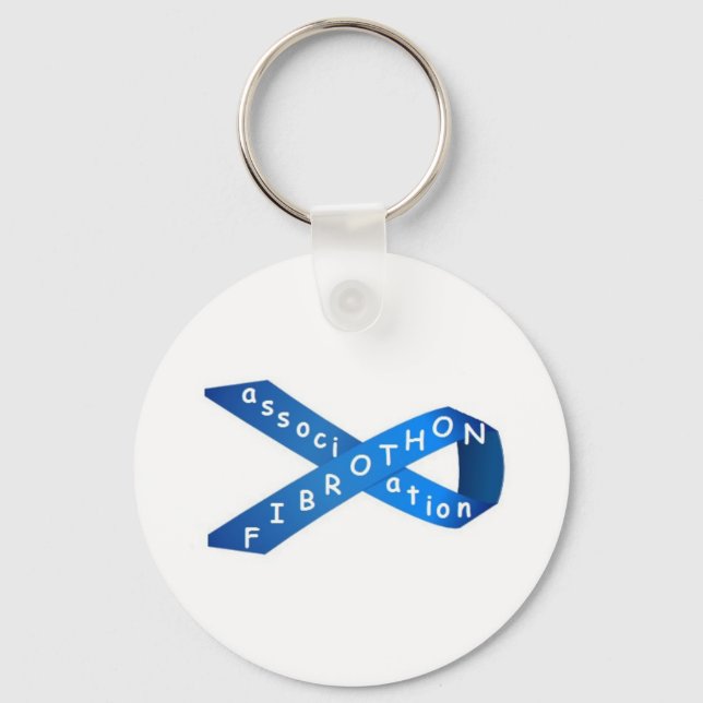 blue ribbon collection fibrothon keychain (Front)