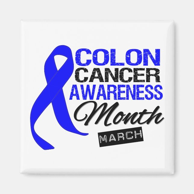 Blue Ribbon Colon Cancer Awareness Month Magnet (Front)
