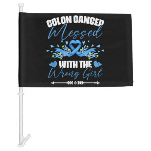 Blue Ribbon Colon Cancer Girl Survivor  Car Flag