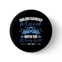 Blue Ribbon Colon Cancer Girl Survivor Colorectal  Button