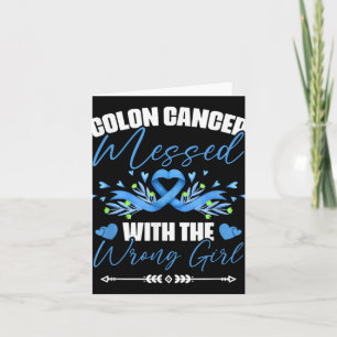 Blue Ribbon Colon Cancer Girl Survivor Colorectal  Card