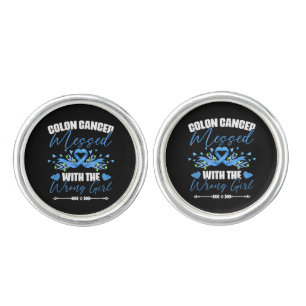 Blue Ribbon Colon Cancer Girl Survivor Cufflinks