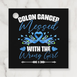 Blue Ribbon Colon Cancer Girl Survivor Favor Tags
