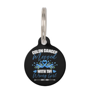 Blue Ribbon Colon Cancer Girl Survivor Pet ID Tag