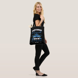Blue Ribbon Colon Cancer Girl Survivor Tote Bag