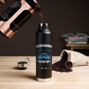 Blue Ribbon Colon Cancer Girl Survivor  Water Bottle