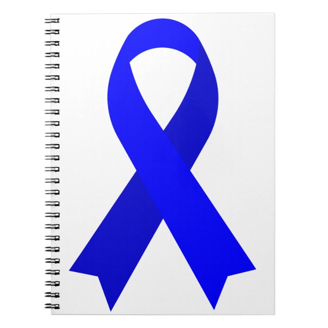 Blue Ribbon Colon Cancer POTS Huntington's Disease Notebook (Front)