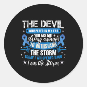 Blue Ribbon _ Colonscopy Colorectal Colon Cancer W Classic Round Sticker