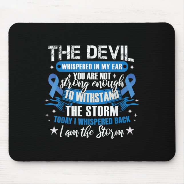 Blue Ribbon _ Colonscopy Colorectal Colon Cancer W Mouse Pad (Front)