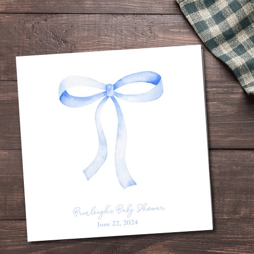 Blue Ribbon Coquette Personalized Napkins