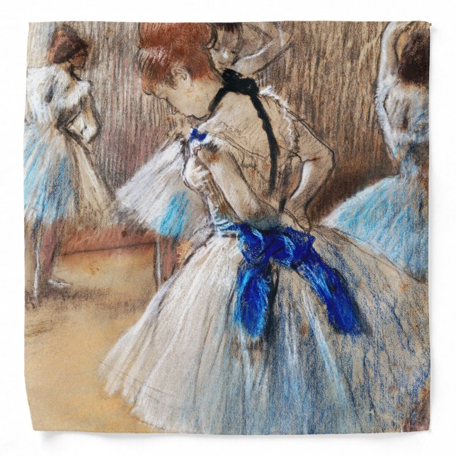 Blue Ribbon Dancer, Edgar Degas Bandana (Front)