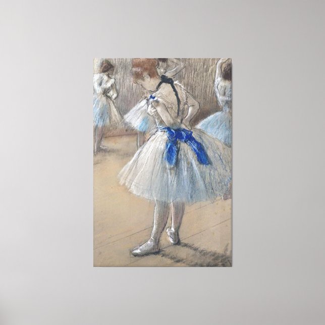 Blue Ribbon Dancer  Edgar Degas Canvas Print (Front)