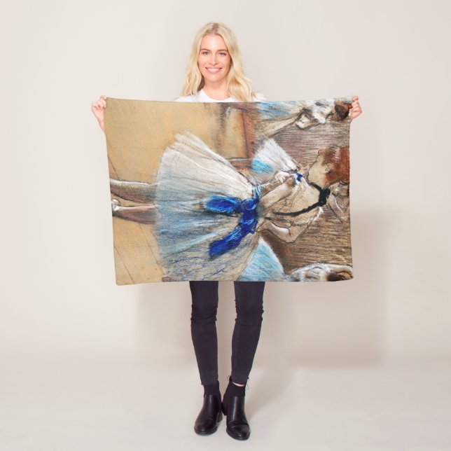 Blue Ribbon Dancer, Edgar Degas Fleece Blanket (In Situ)