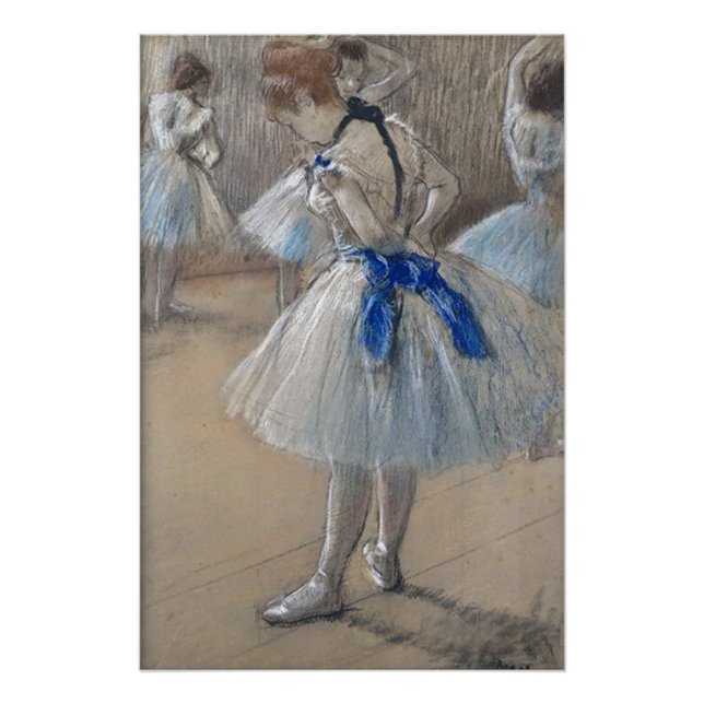 Blue Ribbon Dancer  Edgar Degas Poster (Front)