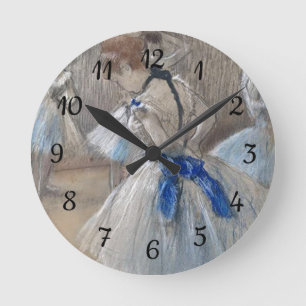 Blue Ribbon Dancer  Edgar Degas Round Clock
